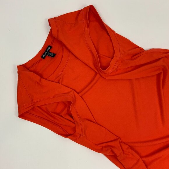 Eileen Fisher Orange Sleeveless Crewneck Shift Midi Dress Large - Picture 15 of 16
